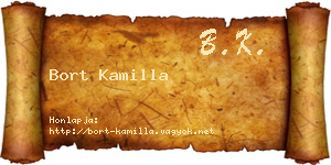 Bort Kamilla névjegykártya